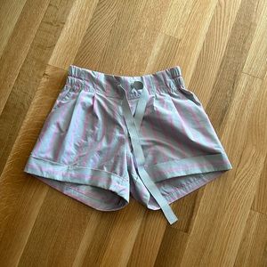 EUC Lululemon pink / gray striped board shorts
